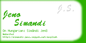 jeno simandi business card